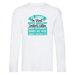 29 Jahre im Dienst | Jubiläum | Arbeit Long Sleeve Weiß