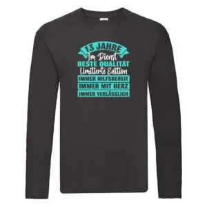 13 Jahre im Dienst | Jubiläum | Arbeit Long Sleeve Schwarz
