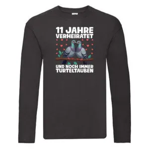 11 Jahre verheiratet | Turteltauben | Ehe | Ehepaar Long Sleeve Schwarz
