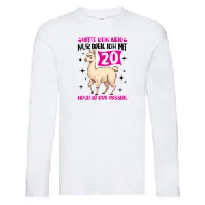 20. Geburtstag | 20 Jahre | Lama | gut aussehen Long Sleeve Weiß