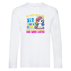 19. Geburtstag | Als Gott mich schuf | 40 Jahre v2 Long Sleeve Weiß