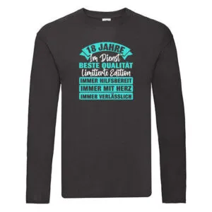 18 Jahre im Dienst | Jubiläum | Arbeit Long Sleeve Schwarz