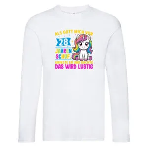 28. Geburtstag | Als Gott mich schuf | 40 Jahre v2 Long Sleeve Weiß