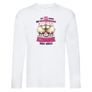 25 Jahre Verheiratet | 25 Jahre ein Team | Ehepaar v2 Long Sleeve Weiß
