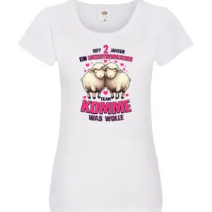 2 Jahre Verheiratet | 2 Jahre ein Team | Ehepaar v2 Damen Shirt Weiß