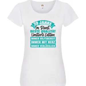 29 Jahre im Dienst | Jubiläum | Arbeit Damen Shirt Weiß