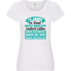 14 Jahre im Dienst | Jubiläum | Arbeit Damen Shirt Weiß