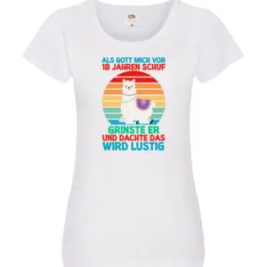 18. Geburtstag | 18 Jahre | Gut Schuf mich | Lama v2 Damen Shirt Weiß