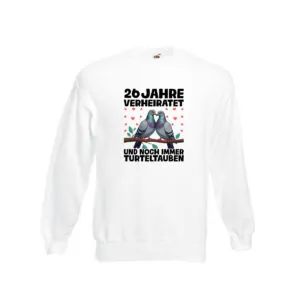 26 Jahre verheiratet | Turteltauben | Ehe | Ehepaar Sweatshirt Weiß