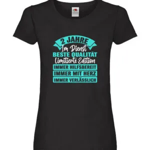 2 Jahre im Dienst | Jubiläum | Arbeit Damen Shirt Schwarz