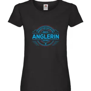 100 % Sicher: Anglerin | Angeln | Fischerin Damen Shirt Schwarz