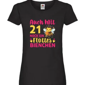 21. Geburtstag | Flottes Bienchen | 21 Jahre Damen Shirt Schwarz