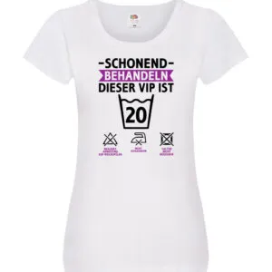 20 Geburtstag | schonend behandeln | 20 Jahre v2 Damen Shirt Weiß