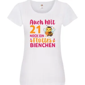 21. Geburtstag | Flottes Bienchen | 21 Jahre Damen Shirt Weiß