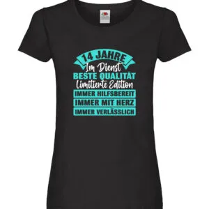 14 Jahre im Dienst | Jubiläum | Arbeit v2 Damen Shirt Schwarz