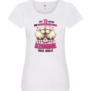 19 Jahre Verheiratet | 19 Jahre ein Team | Ehepaar v2 Damen Shirt Weiß