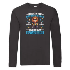 10 Jahre im Dienst | Arbeitsjubiläum | Arbeit Long Sleeve Schwarz
