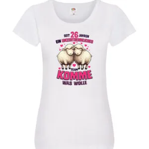 26 Jahre Verheiratet | 26 Jahre ein Team | Ehepaar v2 Damen Shirt Weiß