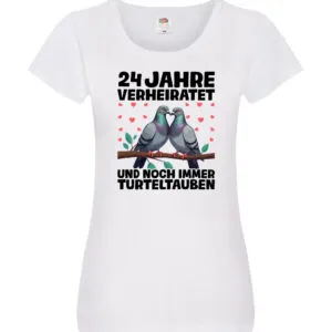 24 Jahre verheiratet | Turteltauben | Ehe | Ehepaar Damen Shirt Weiß