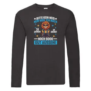 24 Jahre im Dienst | Arbeitsjubiläum | Arbeit Long Sleeve Schwarz