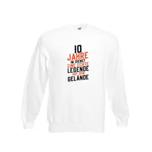 10 Jahre im Dienst | Legende | Jubiläum | Kollege | Arbeit Sweatshirt Weiß
