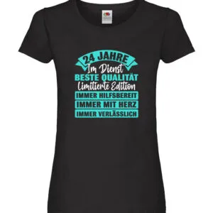 24 Jahre im Dienst | Jubiläum | Arbeit Damen Shirt Schwarz