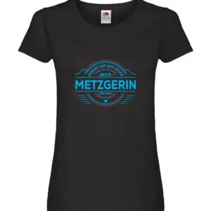 100 % Sicher: Metzgerin | Fleischerin Damen Shirt Schwarz