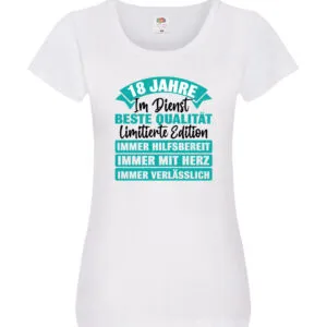 18 Jahre im Dienst | Jubiläum | Arbeit Damen Shirt Weiß