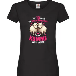 13 Jahre Verheiratet | 13 Jahre ein Team | Ehepaar Damen Shirt Schwarz