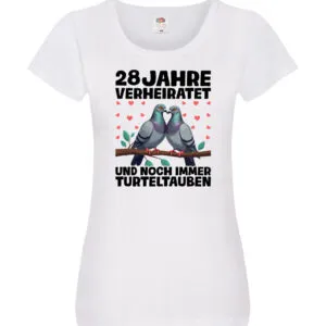 28 Jahre verheiratet | Turteltauben | Ehe | Ehepaar Damen Shirt Weiß