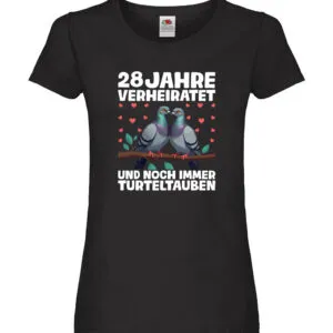 28 Jahre verheiratet | Turteltauben | Ehe | Ehepaar Damen Shirt Schwarz