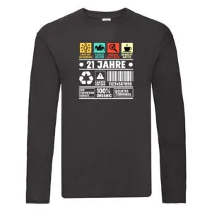 21. Geburtstag | 21 Jahre | Humor | Limited Edition Long Sleeve Schwarz