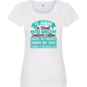 12 Jahre im Dienst | Jubiläum | Arbeit Damen Shirt Weiß