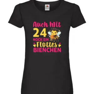 24. Geburtstag | Flottes Bienchen | 24 Jahre Damen Shirt Schwarz