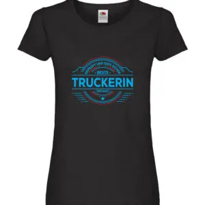 100 % Sicher: Truckerin | LKW Fahrerin Damen Shirt Schwarz