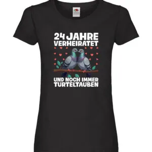 24 Jahre verheiratet | Turteltauben | Ehe | Ehepaar Damen Shirt Schwarz