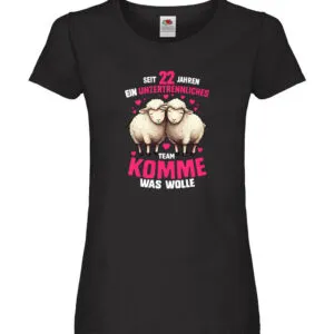 22 Jahre Verheiratet | 22 Jahre ein Team | Ehepaar Damen Shirt Schwarz