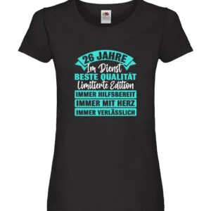 26 Jahre im Dienst | Jubiläum | Arbeit v2 Damen Shirt Schwarz