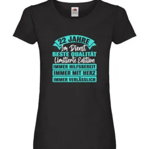 22 Jahre im Dienst | Jubiläum | Arbeit v2 Damen Shirt Schwarz