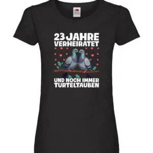 23 Jahre verheiratet | Turteltauben | Ehe | Ehepaar Damen Shirt Schwarz