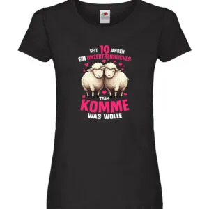 10 Jahre Verheiratet | 10 Jahre ein Team | Ehepaar Damen Shirt Schwarz