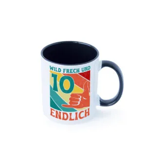10. Geburtstag | 10 Jahre | Wild und Frech Farbige Tasse - Kaffeetasse / Geschenk / Familie