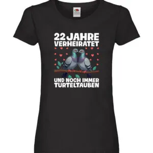 22 Jahre verheiratet | Turteltauben | Ehe | Ehepaar Damen Shirt Schwarz