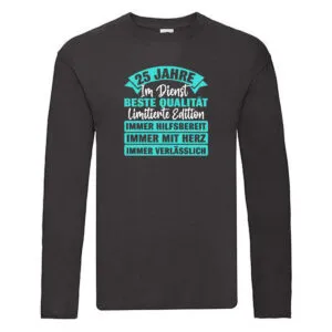 25 Jahre im Dienst | Jubiläum | Arbeit Long Sleeve Schwarz