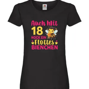 18. Geburtstag | Flottes Bienchen | 18 Jahre Damen Shirt Schwarz
