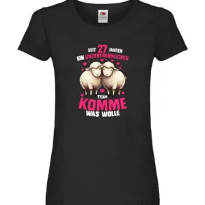 27 Jahre Verheiratet | 27Jahre ein Team | Ehepaar Damen Shirt Schwarz