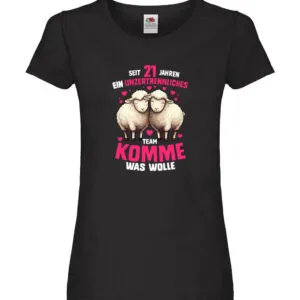 21 Jahre Verheiratet | 21 Jahre ein Team | Ehepaar Damen Shirt Schwarz