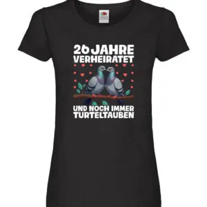 26 Jahre verheiratet | Turteltauben | Ehe | Ehepaar Damen Shirt Schwarz