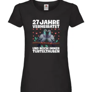 27 Jahre verheiratet | Turteltauben | Ehe | Ehepaar Damen Shirt Schwarz
