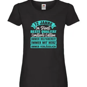 12 Jahre im Dienst | Jubiläum | Arbeit Damen Shirt Schwarz